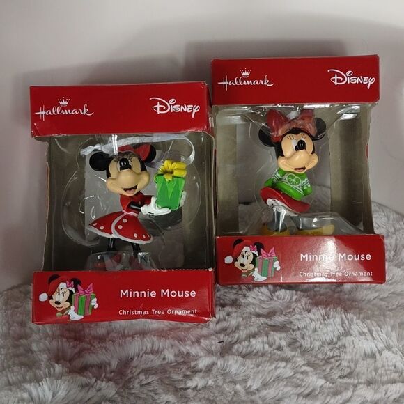 Hallmark Disney Minnie Mouse Christmas Ornament Set of 2 - Picture 5 of 5